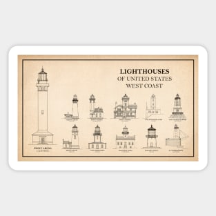 Lighthouses of United States of America - West Coast - S Sticker